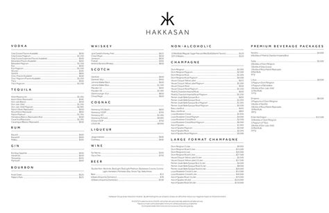 hakkasan las vegas menu.